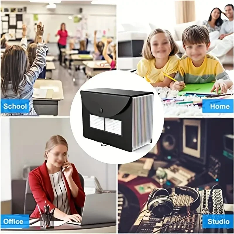File folder organizer 12 Pockets A4 Size Expanding Portable Accordian File Box for Classroom Office