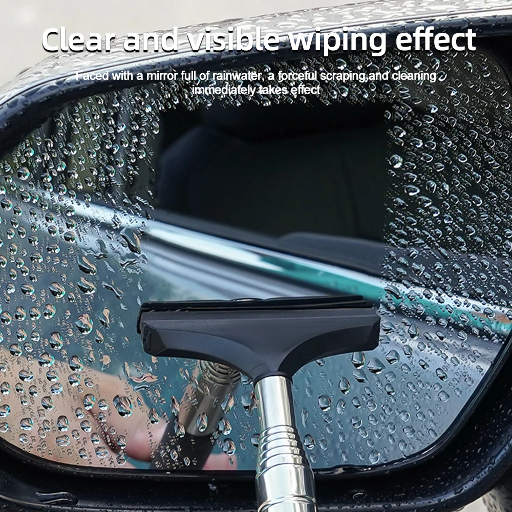 

Car Rearview Mirror Wiper Telescopic Auto Mirror Squeegee Cleaner Retractable Rain Cleaning Tool Long Handle Glass Mist Cleaner