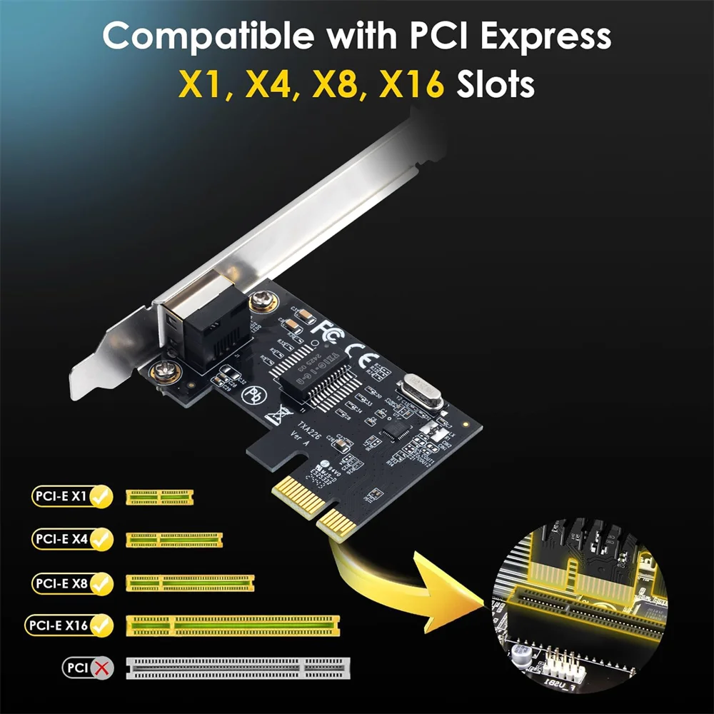 1000Mbps PCIE To RJ45 네트워크 어댑터 RT8111H RJ45 LAN 카드 데스크탑 PC 용 10/100/1000Mbps 기가비트 이더넷 PCI-E X1/X4/X8/X16
