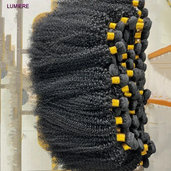 Extensions di capelli umani ricci afro birmani profondi, in offerta, con trama doppia, non trattati, veri e naturali