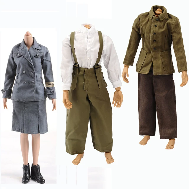 1/6 Female Soldier Combat Uniform Set for 12Inch Body Shirt + Pants + Belt