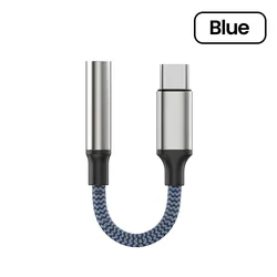 Universal USB - C to 3.5mm Audio Jack Adapter - Headphone & Mic Compatible Converter Cable (Type C  3.5MM Blue)