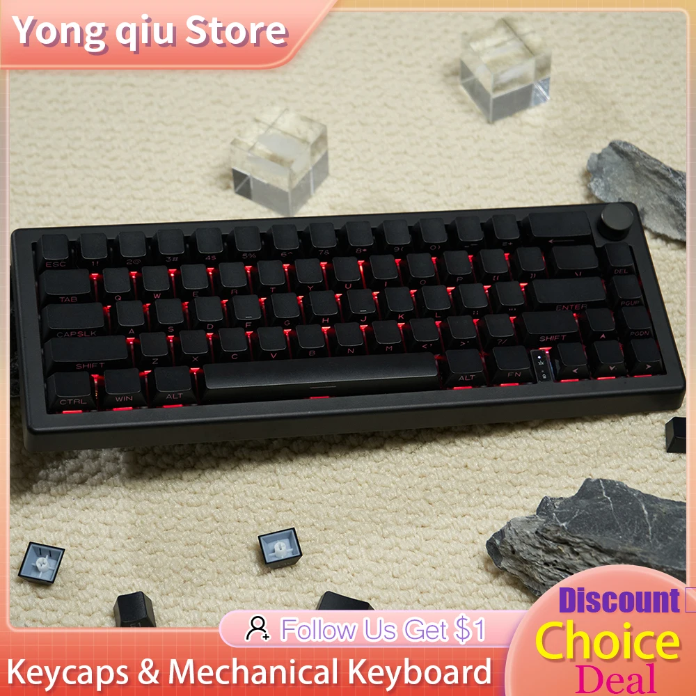 

Black 133 Keycap GXD PBT Double Shot Side Print Shine Through Backlit keycaps For MX Mechanical Keyboard 60% 80% Gaming keycaps