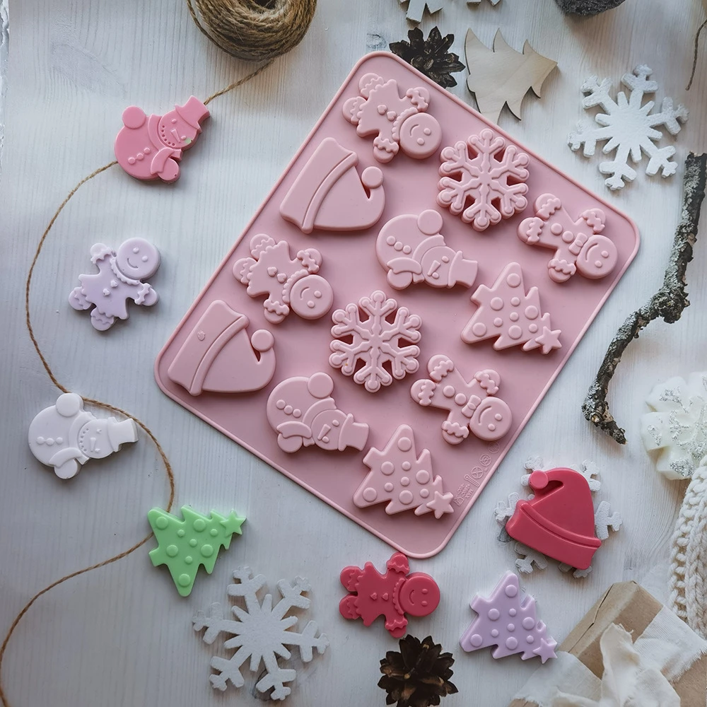 1PCS Christams Gingerbread House Silicone Mold Kit Navidad Chocolate Bakeware Handmade 3D Cookie