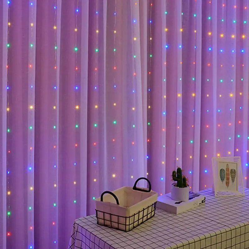 thumbnail image 1 of Cortina de luces USB para dormitorio con hadas navideñas y mando a distancia, regalo de Año Nuevo, colgante para árbol de Navidad, decoración para fiestas en el hogar, 1 of 5