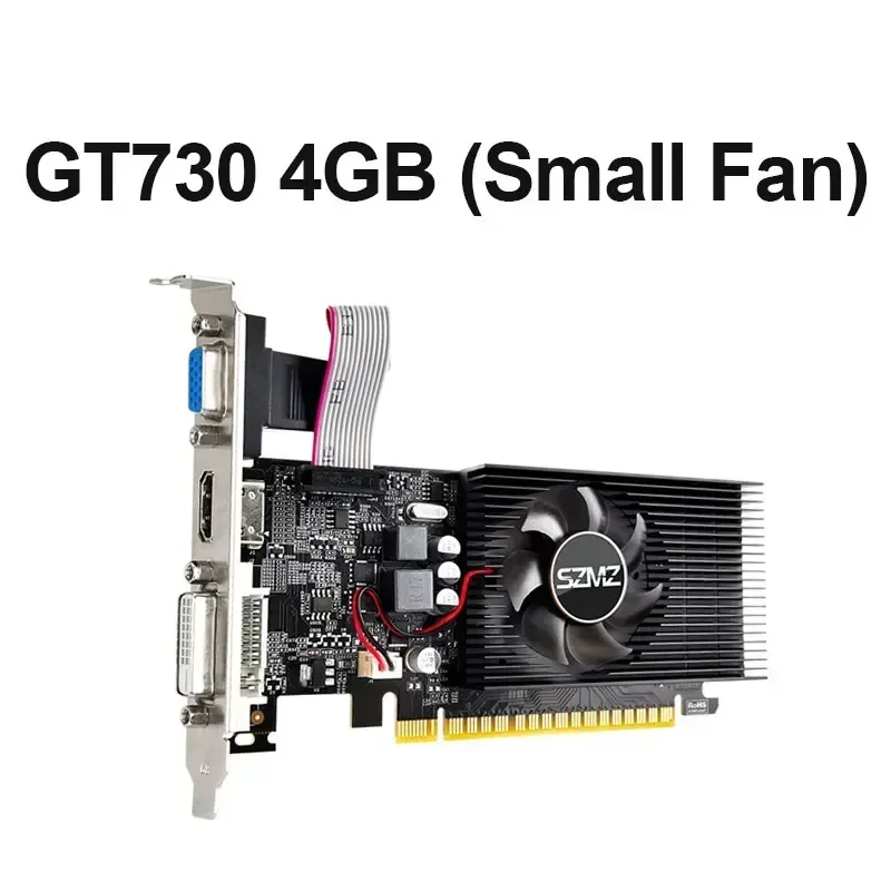 بطاقة فيديو GT730 4GB 64Bit DDR3 مع HDMI VGA DVI Port Nvidia بطاقة الرسومات PCIE X16 2.0 GT730 GPU كمبيوتر مكتبي