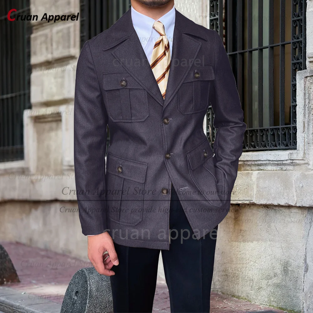 Fashion Men Slim Fit Denim Blazer Daily Party Casual Costumes Homecoming Male Classic Single Breasted Blazer (1 Piece)