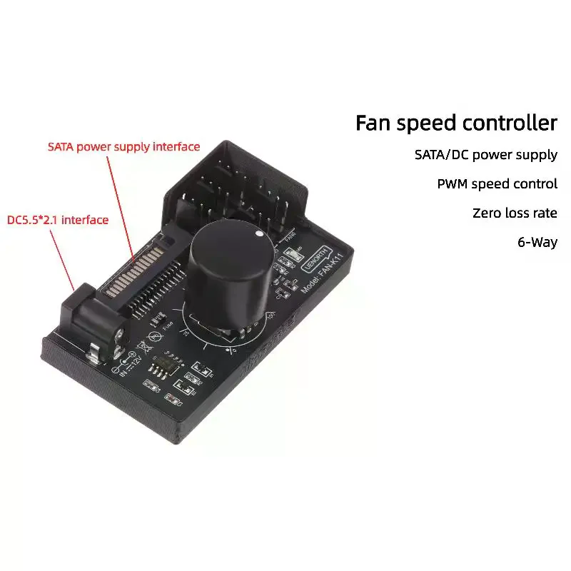 PWM 팬 속도 컨트롤러 SATA DC 전원 공급 4핀 팬 거버너 NAS 서버 팬 속도 조절기 4방향 6방향 PWM 팬 허브 컨트롤