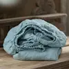1PC 100% Washed Linen Fitted Sheet Natural France Flax Bed Sheet Breatherable Ultra Soft Farmhouse Bedding Sheet 5