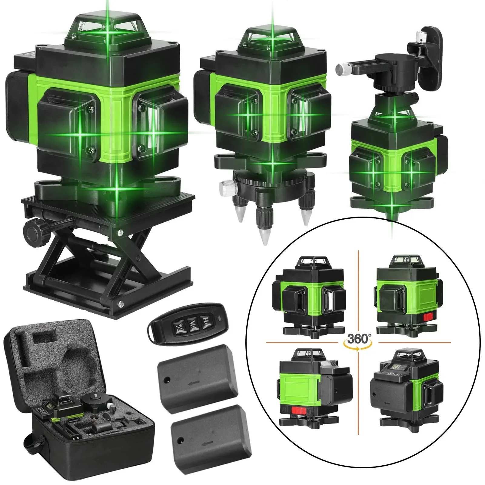 Laser Level 3D/4D 12/16 Lines Laser Level 3&deg; Self-leveling Machine USB Rechargeable Battery Leveling Tool Vertical Horizontal Lazer Levels