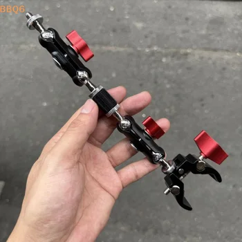 Set di Accessori per Fotografia: Morsetto in Metallo con Doppia Testa a Sfera e Braccio Magico per Monitor, Luce, Microfono e Supporto Telefono