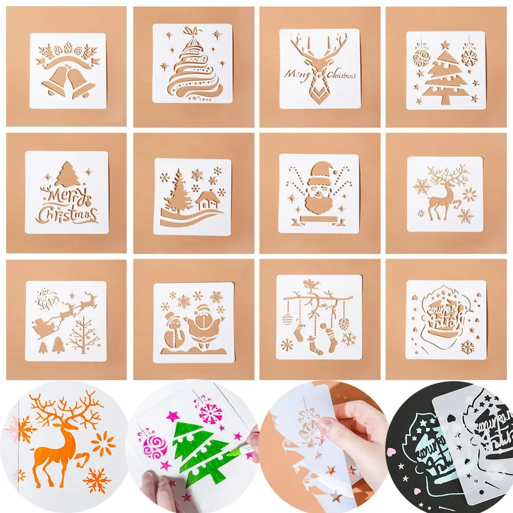 Hot Embossing DIY Craft Album Decorative Scrapbooking Layering Stencils Merry Christmas PaintingTemplate