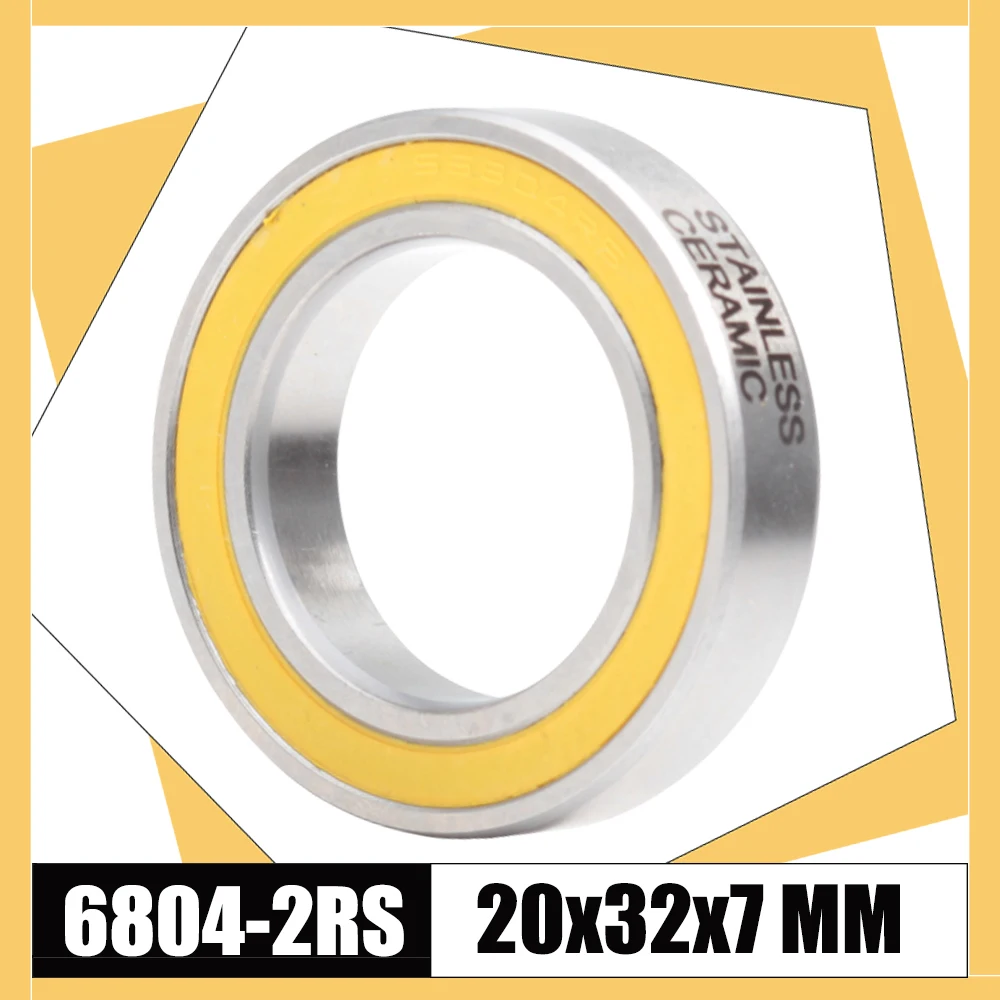 6804-2RS Stainless Bearing 20*32*7 mm ( 1 PC ) ABEC-3 6804 RS Bicycle ...