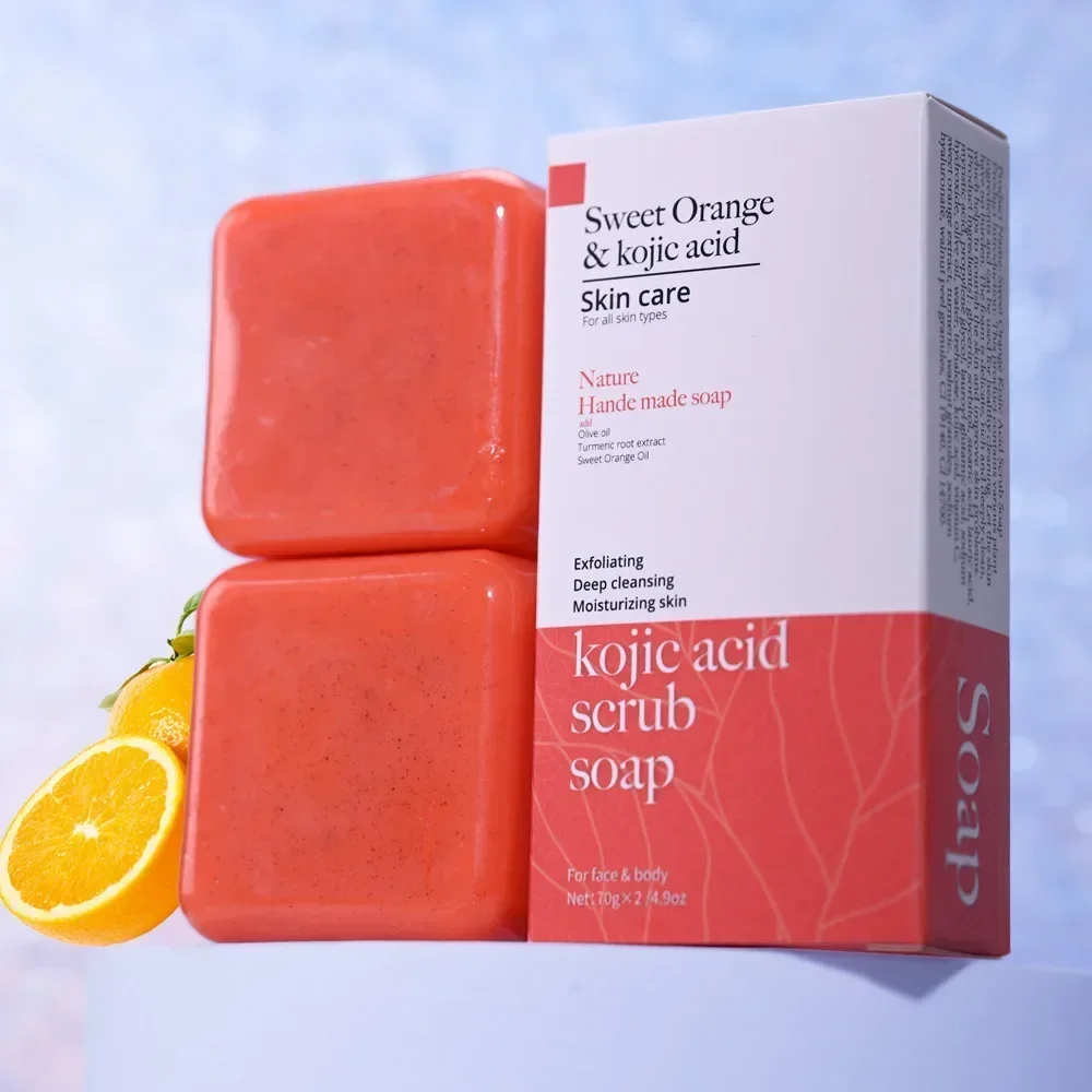 Kojic Acid Soap 70g/140g Glutathione Coconut Milk Cedar Turmeric Brightening Scrub