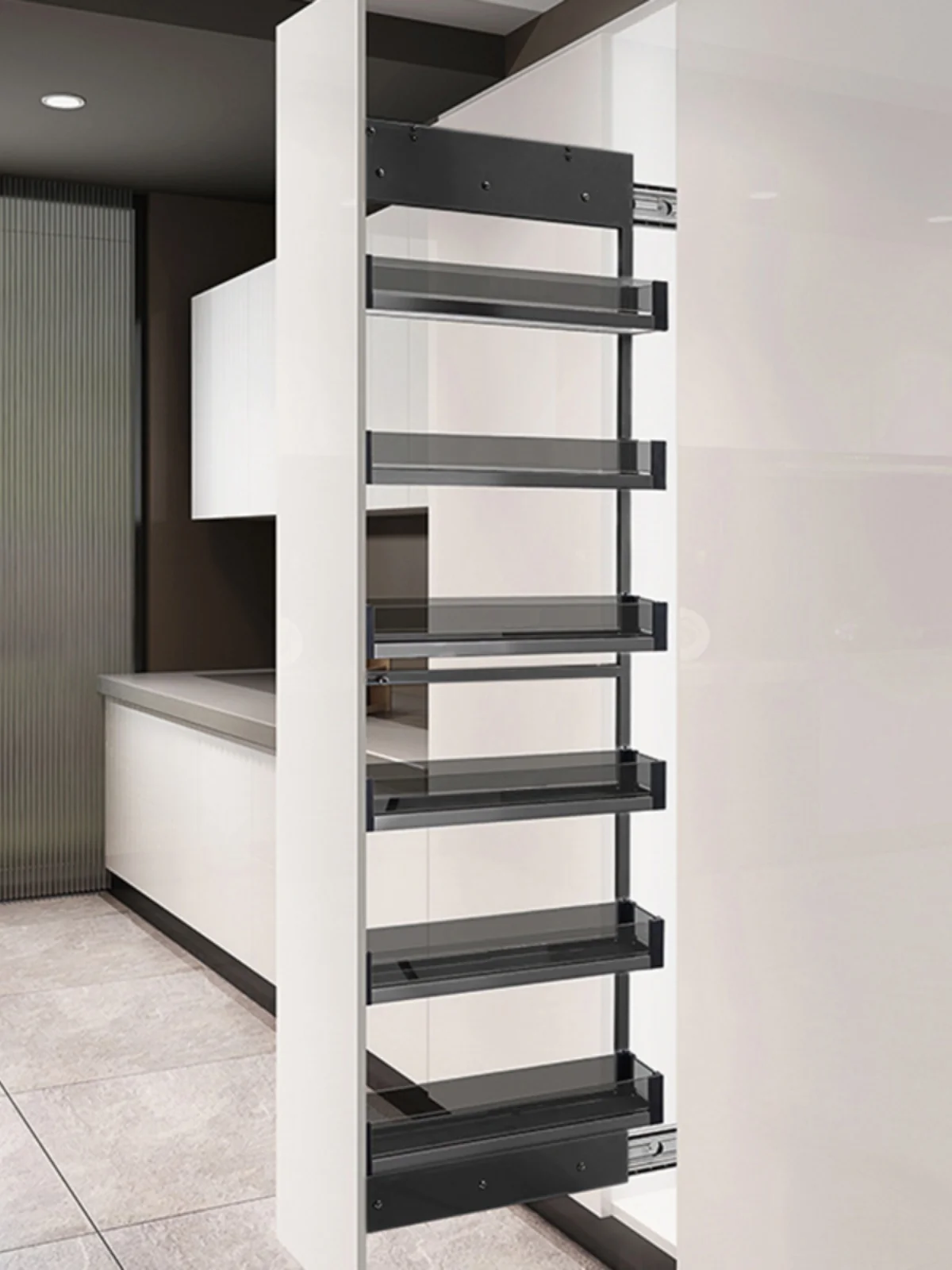 High Cabinet Snack Cabinet Monster Monster Kitchen Refrigerator Side Installation Extremely Narrow
