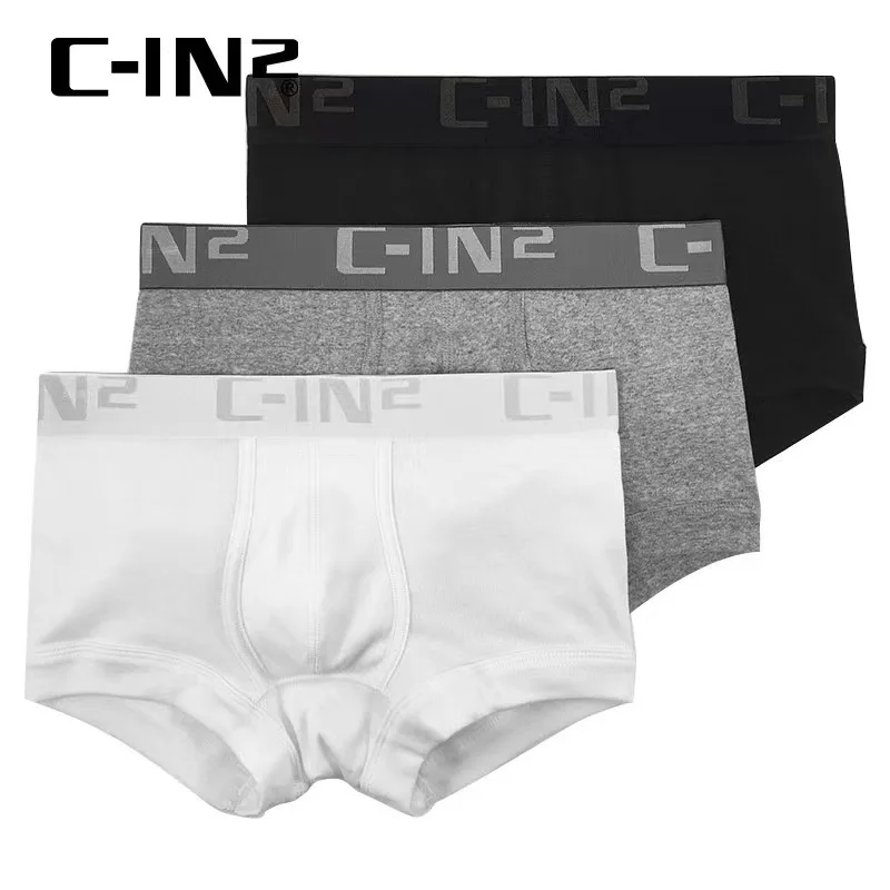 C-IN2 Men's Panties Pure Cotton Sports Sexy U raised Pouch Pouch Show large  youth Low waist cin2 Traceless boxer pants - AliExpress