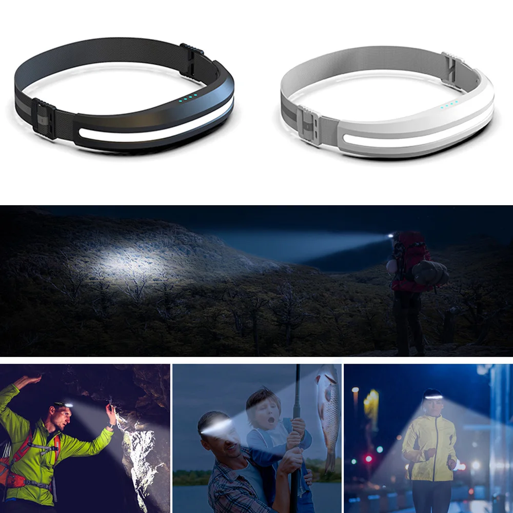 Super Bright COB Headlamp Waterproof Headlight Work Light Outdoor Camping Running Light Rechargeable Head Torch 4 Lighting Modes led headlamp rechargeable sensor outdoor super bright zoom waterproof camping hunting night fishing head lamp