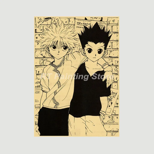 Quadro Hunter X Hunter Anime Gon Killua Pôster C/ Moldura A3