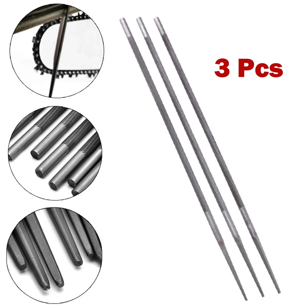 

3pcs Chainsaw Round Files Sharpener Sharpening Chainsaw Chains 4/4.8/5.5mm Grinding Tool For Woodworking Hand Tools