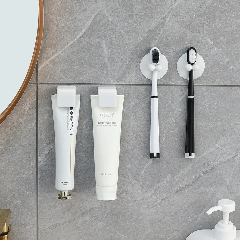 1pc Silicone Toothbrush Holder Hook Multi-Function Hook Waterproof Self Adhesive Wall-Mounted Storage