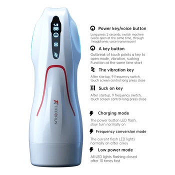 Power 9 Level  Sucking Automatic Male Masturbators Real Oral Vibrate Masturbation Cup for Men Pussy Sex Tooys Heating
