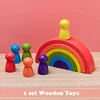 TYRY.HU New 6-10pcs Baby Silicone Building Block BPA Free Rainbow Soft Block 3D Educational Montessori Toys Baby Teether Gifts 5