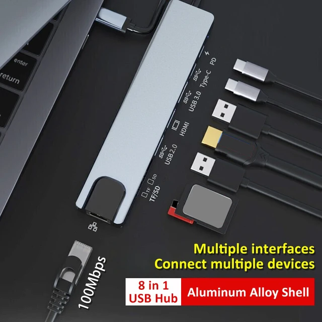 USB C HUB 3.0 USB To Type C  Adapter Docking Station for MacBook Pro M1 Laptop Computer 4K HDMI HUB PD Fast Charge USB Splitter 8 in 1