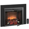26” Electric Fireplace Insert with Fire Crackling Sound Resin Log Glass Door Mesh Screen 750/1500W Heater Adjustable Thermostat 1