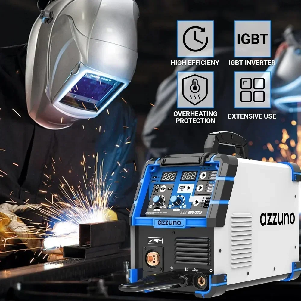 200A MIG Welder,Gas Gasless MIG Welding Machine, 110V/220V Dual Voltage multiprocess welder(Grey) 3
