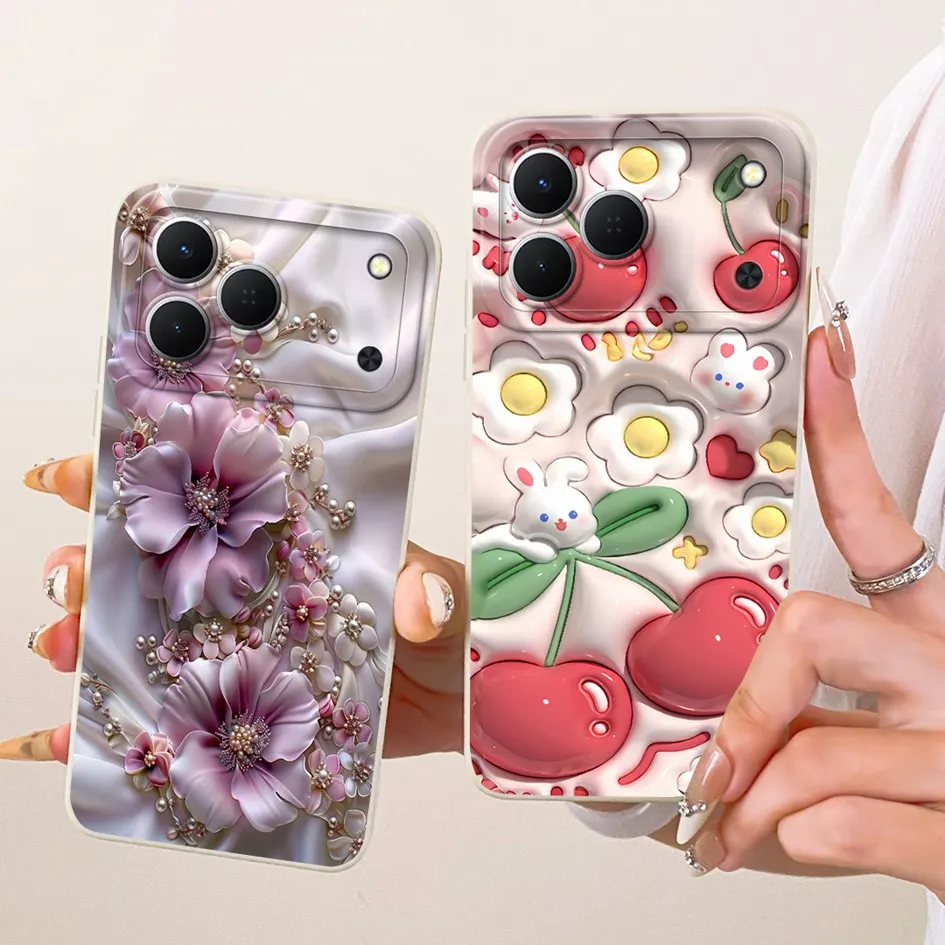 Cute Cartoon Cat Painted Soft Silicone Phone Case Cover