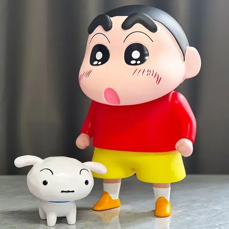 

28cm Crayon Shin-chan Xiaobai Dumb Anime Figure Vinyl Kawaii Doll Toys Model Joints Movable Cabinet Christmas Birthday Gifts