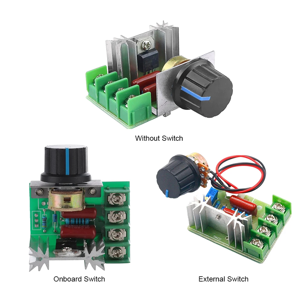 AC 220V 2000W Motor Speed Controller 25A Electronic Voltage Regulator Module High Power Speed Controller Regulation Small Dimmer