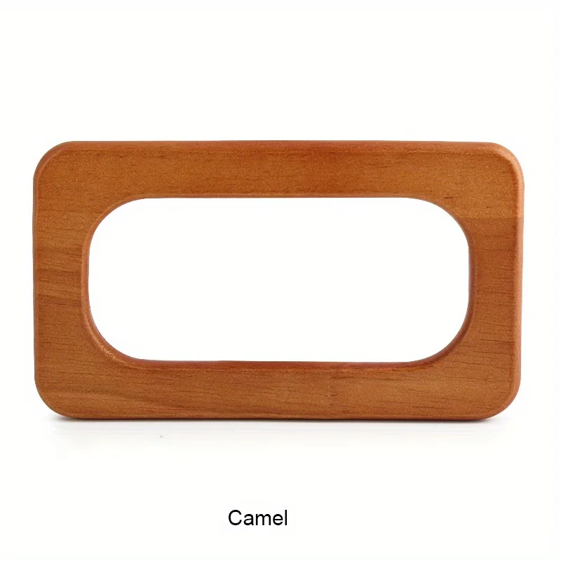 Set of 2 Solid Wood Square and Rectangular Woven Handbag Handles