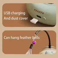 Interactive Cat Toy with Feathers & Laser, 360° Obstacle Avoidance, Auto Standby, USB Charging 5