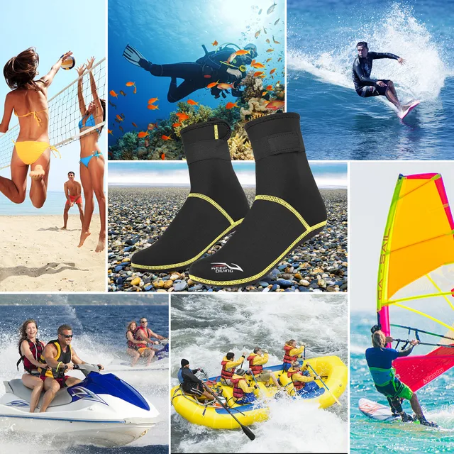 Diving Socks 3mm Neoprene Beach Water Socks Thermal Wetsuit Boots Anti Slip Diving Socks for Rafting Snorkeling Sailing Swimming 5