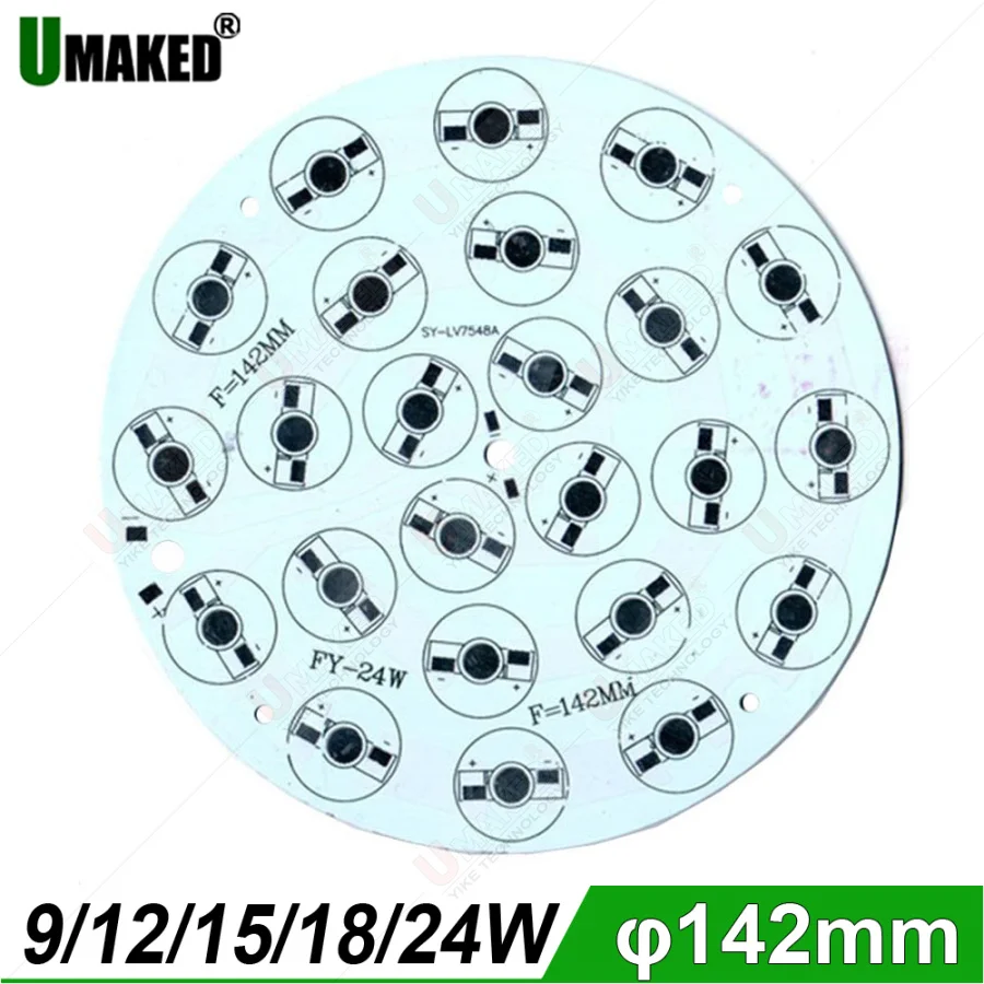 

10pcs 142mm led aluminum plate board for high power 1/3W beads, 9/12/15/18W LED pcb board for floodlight lawn lamp etc