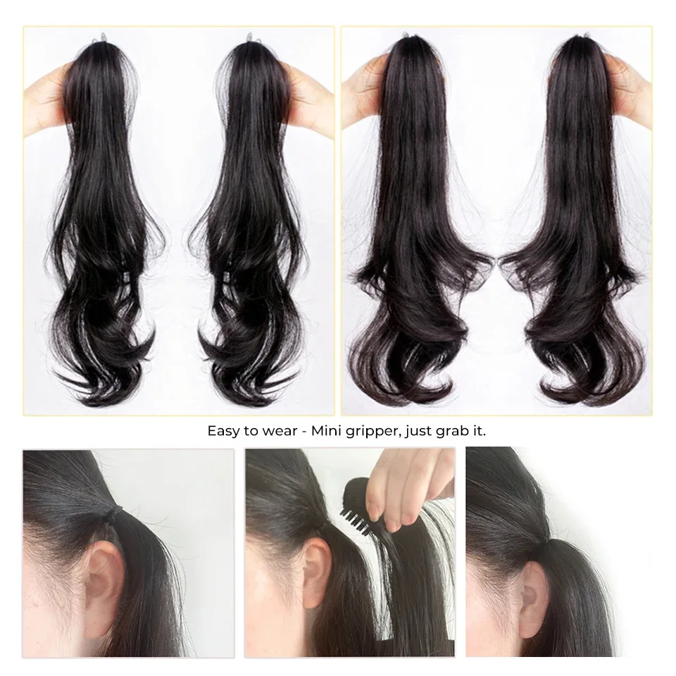 Synthetic rabbit princess hairstyle clip ponytail long curly hair clip on a woman's fake ponytail hair extension daily wear