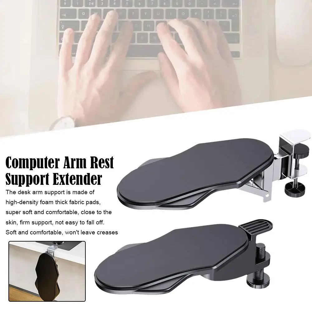 

Computer Desk Armrest Clip Bracket Free Punching Table Support Mouse Arm Wrist Rest Pad Folding Rotating Elbow Rest Holder