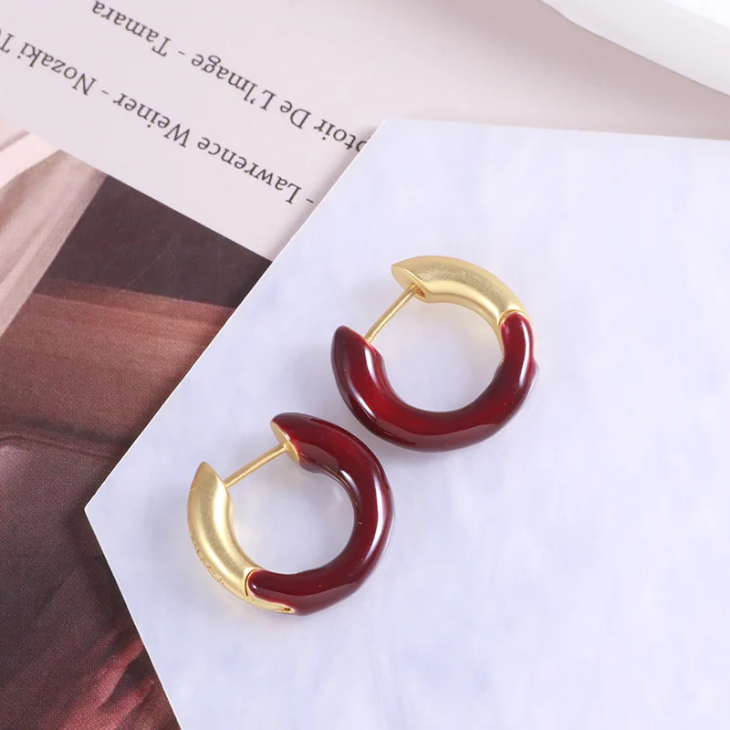 

Metal round handmade franc drop earrings female design sense of temperament earrings