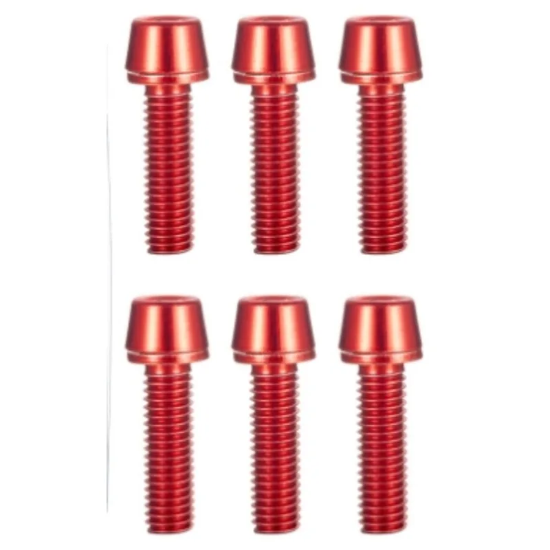6 Viti Per Attacco Manubrio Bicicletta M5 X 18 Mm - Acciaio Inox, Colori Nero/Rosso/Blu/Oro, Per MTB, City Bike E Bici Da Strada