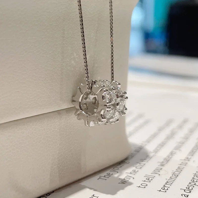 TFGLBU Trendy All 1.5mm Excellent Cut S925 Sterling Silver Moissanite Necklace for Women Clavicular Chain Diamond GRA Jewelry