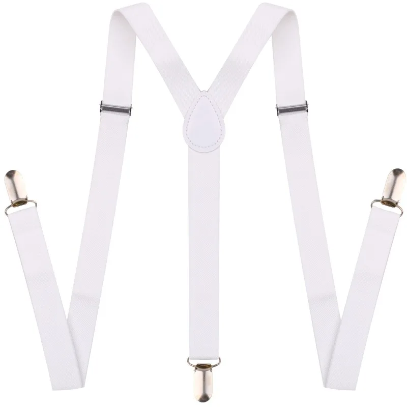 Adult Suspenders Solid Color Suspenders for Men Women Dress Shirt Pants Braces Straps for Wedding Party Suit Skirt Apparel