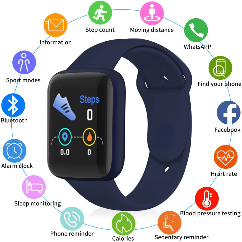 D20 Kids Smart Watch Men Women Y68 Blood Pressure Heart Rate Monitor Sport Smartwatch Fitness Tracker Y68 Women Watches relojes 2020new bluetooth smart watch men blood pressure smartwatch women watch sport tracker smartband whatsapp for android ios relogio