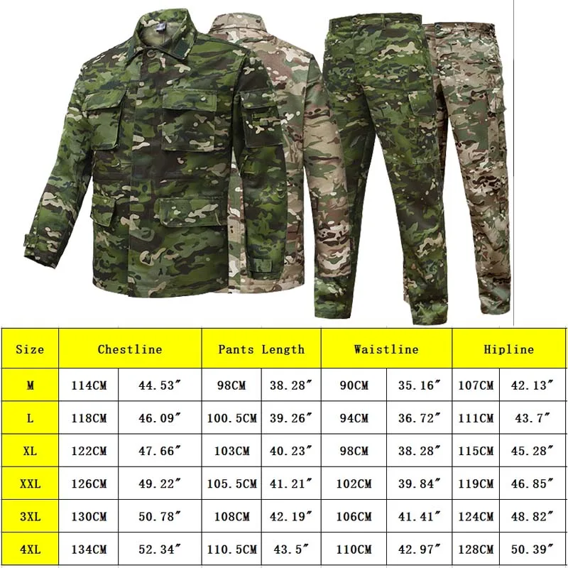 Outdoor Camo Male Uniform Tactical Jackets Training Clothes Safari Suit Pants Men Airsoft Wear Resistant Hunting Clothes 5