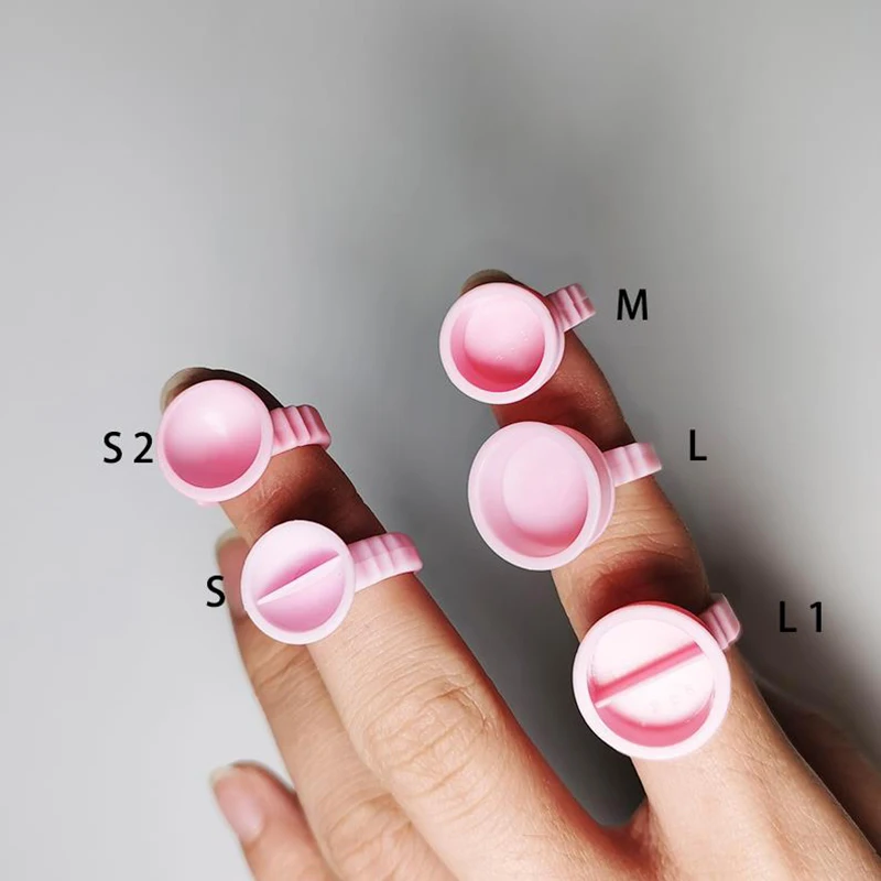 

Pink Disposable Eyelash Extension Glue Ring Lip Container Tattoo Adhesive Paint Palette Permanent Makeup Tattoo Accessories