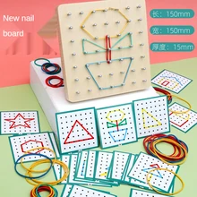 

Latex Bands Shape Geometric Nail Board Games Toys for Children Puzzle Matrix Toys for Preschoool Toddler Geometric Nail Board