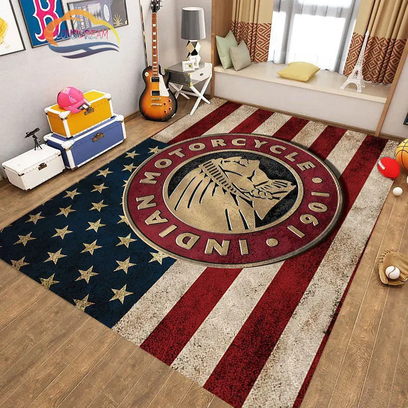 

Fashion Motorcycle Carpet Rug 3D Printing Indian For Living Room Bedroom Large Area Decoration Sofa Mat, Door Mat