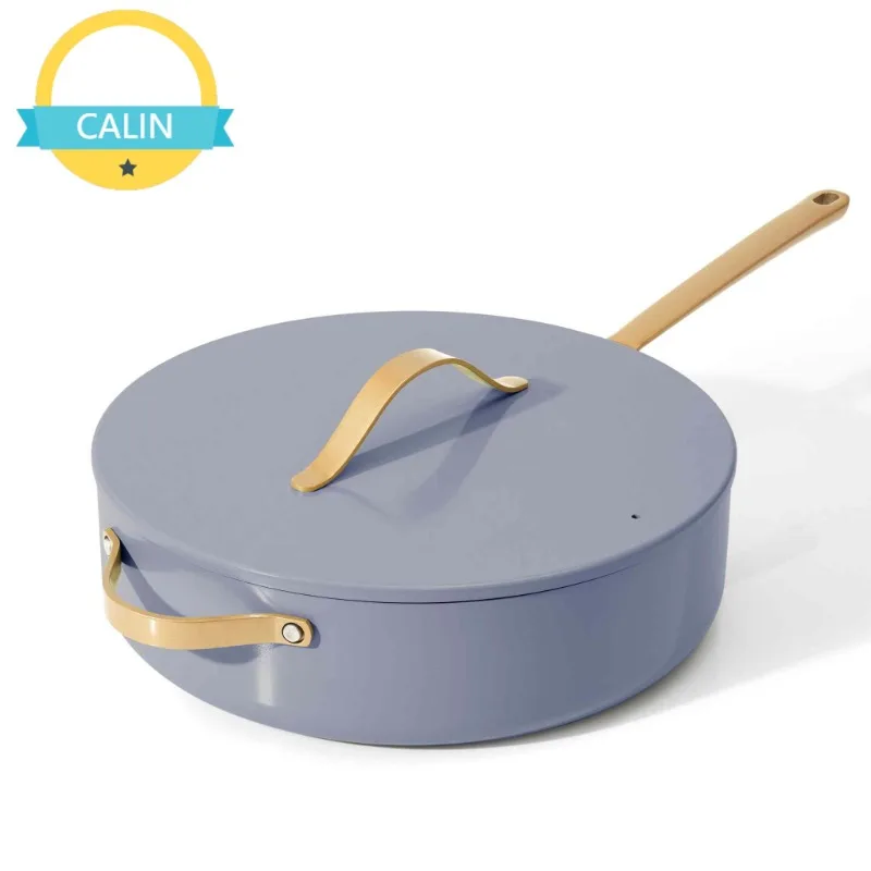 

Beautiful 5.5 Quart Ceramic Non-Stick Sauté Pan, Cornflower Blue by Drew Barrymore