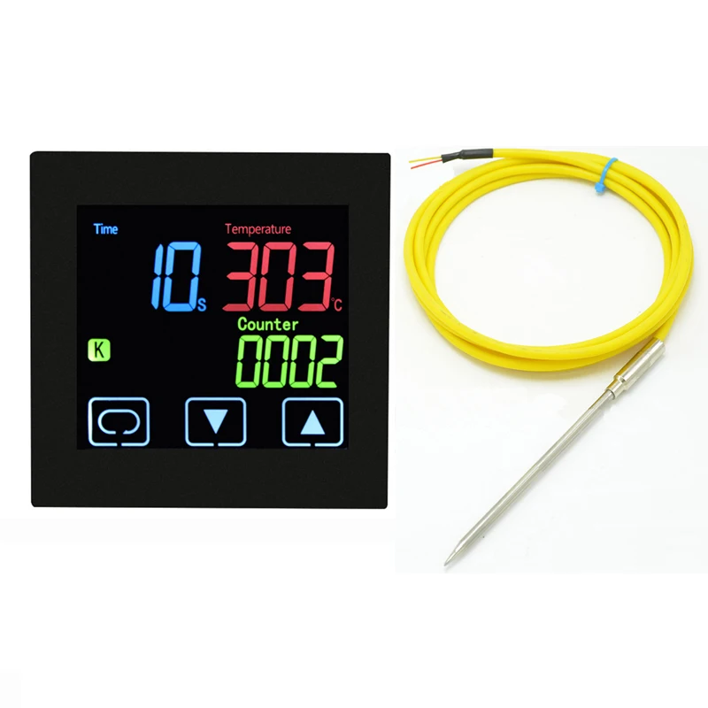 Thermostat avec sonde de perçage pour viande, avec minuterie et fonction de  compteur, écran tactile, alarme de temps, contrôleur de température PID -  AliExpress