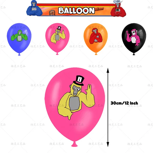 Adventure horror game theme Gorilla Tag Birthday Party Decoration Latex  Balloon Backdrop Banner Cake Topper Baby Shower - AliExpress
